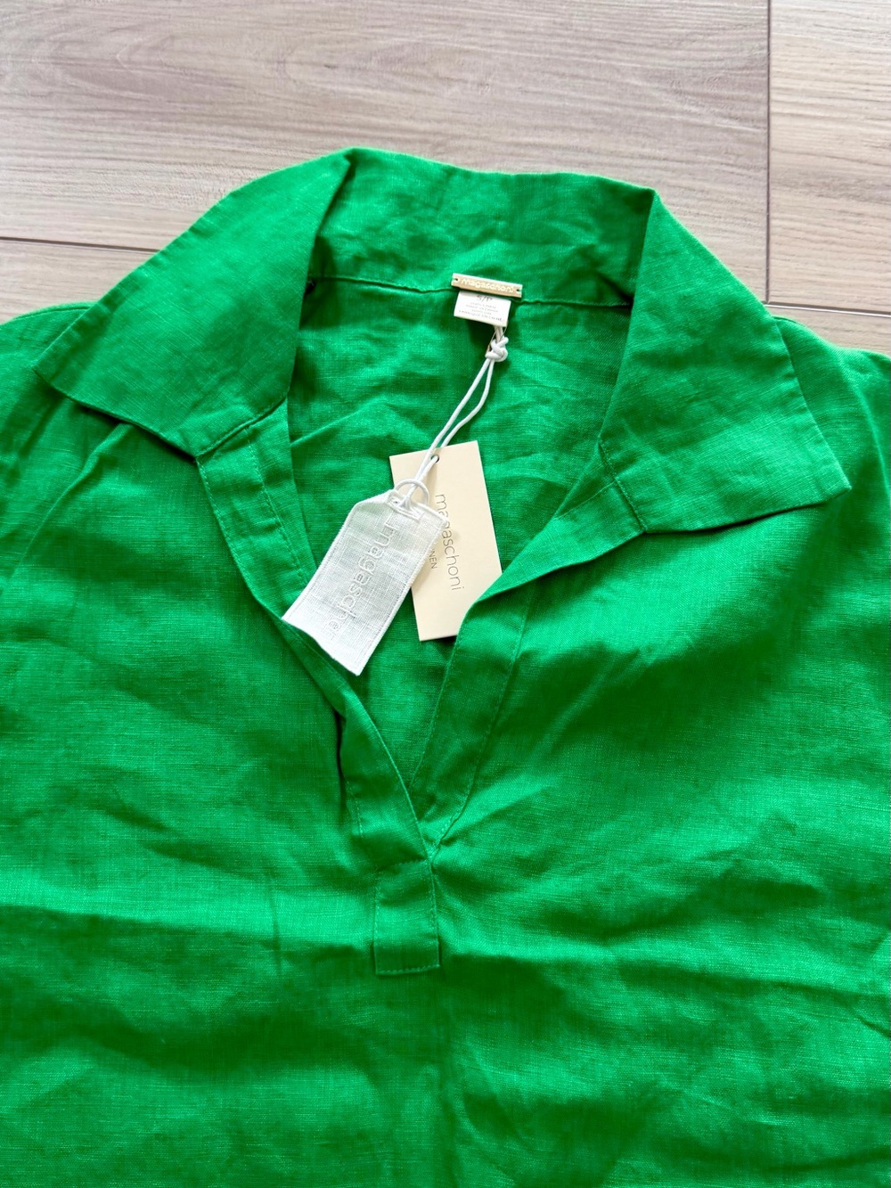 Magaschoni Bright Green Linen Skirt